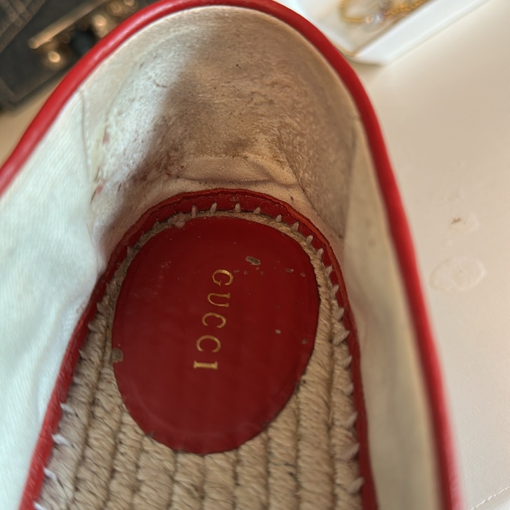 Gucci Red Espadrille Loafers 38.5 - Picture 8 of 9